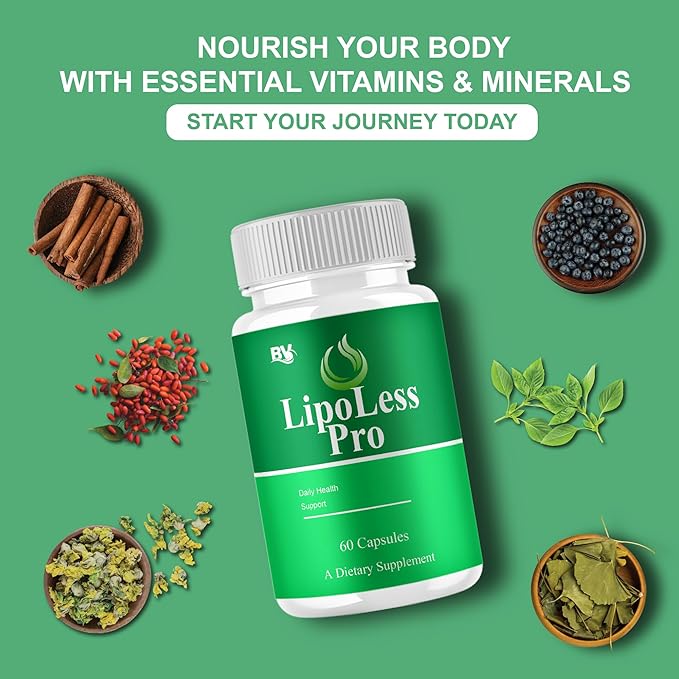 BLUE VIBE Lipoless Pro Capsules Lipoless Advanced Maximum Strength Overall Health &amp Wellness Support Supplement Lipoless Premium All Natural Daily Health Support Formula (1 Pack - 60 Capsules)