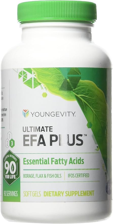 Youngevity Ultimate EFA Plus – Essential Fatty Acids 90 Soft Gels – Balanced Fish Oil Formula for a Healthy Lifestyle – Omega-3 Omega-6 Omega-9 Supplement for Optimal Health Support
