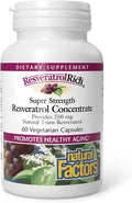 ResveratrolRich by Natural Factors Super Strength Resveratrol Concentrate Promotes Healthy Aging 60 capsules (60 servings)