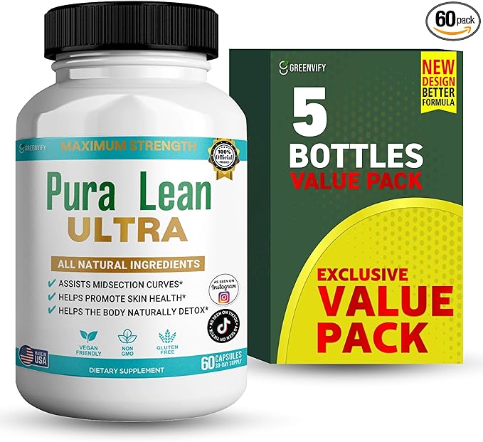 Pura Lean Ultra Maximum Strength Dietary Supplement All Natural Ingredients 60 Capsules 30-Day Supply (5)