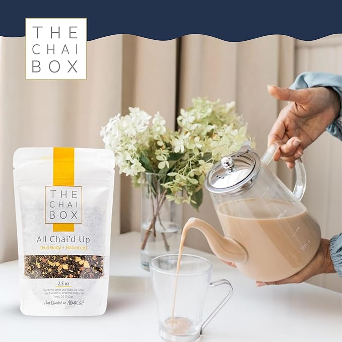 The Chai Box Loose Leaf 100% Organic Black Tea - Featured in Oprah's Favorite Things | Caffeinated Black Tea with Ginger Cinnamon Clove Fennel &amp Cardamom (Pack of 1) 6 oz | Makes 25 Cups | Smal