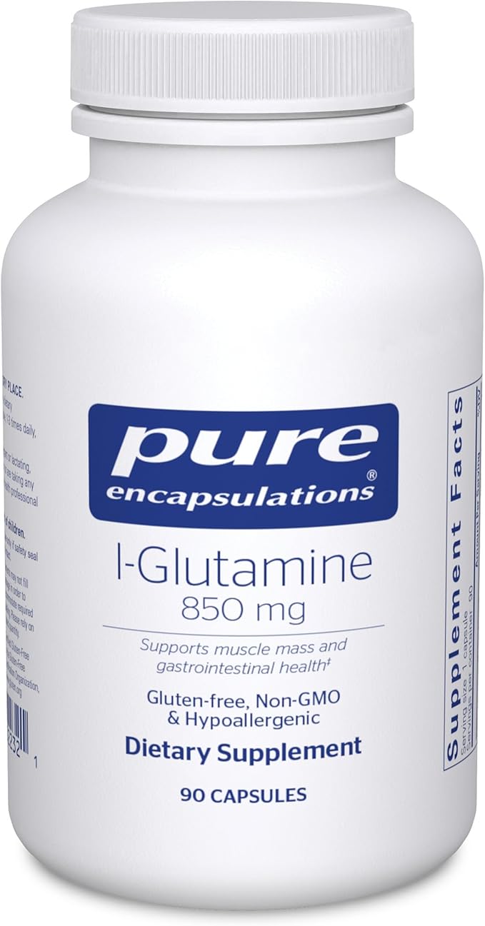 Pure Encapsulations L-Glutamine 850 mg | Supplement for Immune and Digestive Support Gut Health and Lining Repair Metabolism Boost and Muscle Support* | 90 Capsules