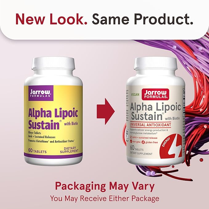 Jarrow Formulas Alpha Lipoic Sustain with Biotin 300 mg Alpha Lipoic Acid Universal Antioxidant Dietary Supplement 60 Vegan Tablets Up to a 60 Day Supply