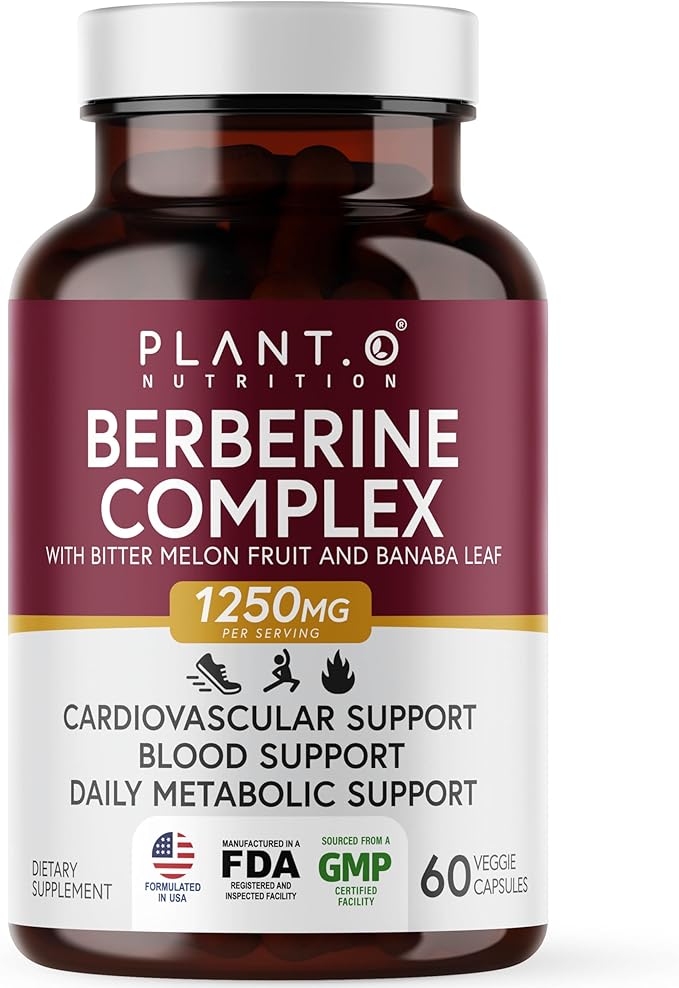 Berberine Supplement - 10xHigher Absorption Berberine HCI Complex with Bitter Lemon &amp Banaba Leaf - Cholesterol &amp Metabolic Clinically Researched Support - 60 Capsules Non-GMO