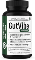 GutVibe Saccharomyces Boulardii Bacillus Subtilis Bifidobacterium Strain Lactobacillus Acidophilus Probiotic - 22 Billion CFU – Gut Digestion &amp Healthy Bowel Support - 60 Capsules 30-Day Supp