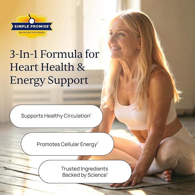 Simple Promise Heart &amp Gut Wellness Bundle – Supports Circulation Energy &amp Gut Balance – CardioClear7 CoQ10 + PQQ &amp BellyFlush for Heart Support &amp Digestive Comfort – 30-Day Supply
