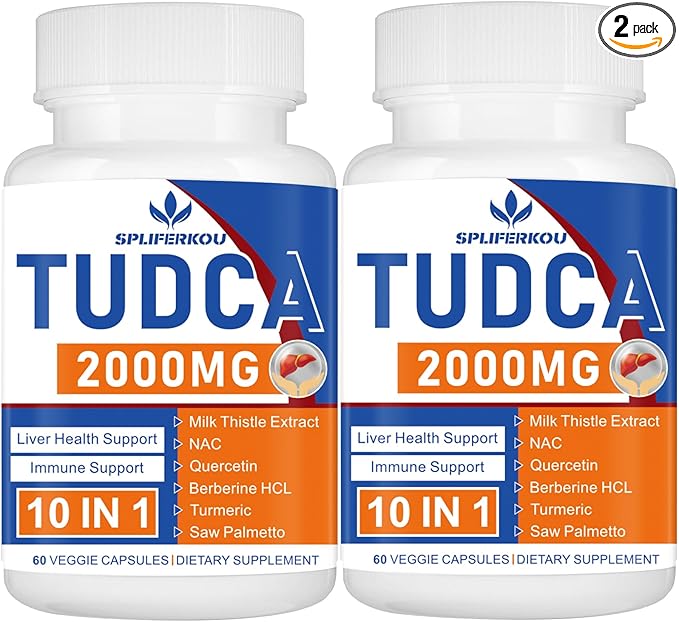 2000mg Tudca Liver Support Supplement Tudca Bile Salt with Milk Thistle and Nac120 Capsules for 60 DaysSupport for Liver DetoxificationImmune System