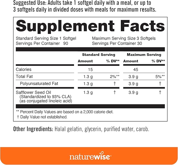 NatureWise [1] CLA 1300 - Non-Stimulating Non-GMO - 90 Softgels[30-Day Supply] + [1] Liver Balance - Milk Thistle Dandelion Turmeric - 120 Capsules[60-Day Supply]