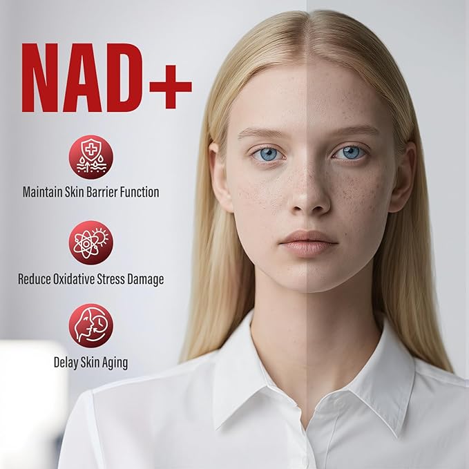 NAD+ Supplement 1000mg Liquid - High Absorption NAD+ with Trans Resveratrol 2000mg Collagen &amp Hyaluronic Acid Anti-Aging Energy Support for Women Cellular Health &amp Longevity Boost