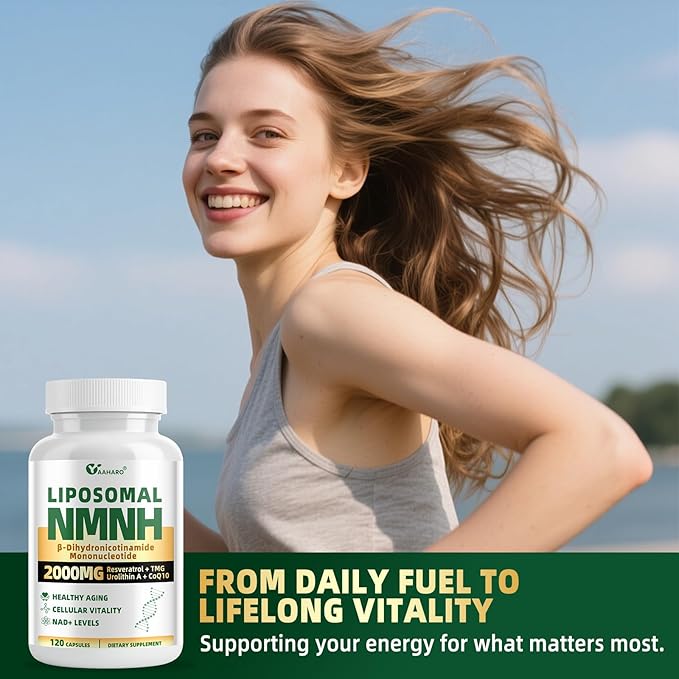 NMNH Supplement 2000mg Liposomal Nicotinamide Mononucleotide Alternative for NAD+ and Healthy Aging - with Resveratrol Urolithin A TMG CoQ10 - 120 Capsules (β-Dihydronicotinamide Mononucleotide)