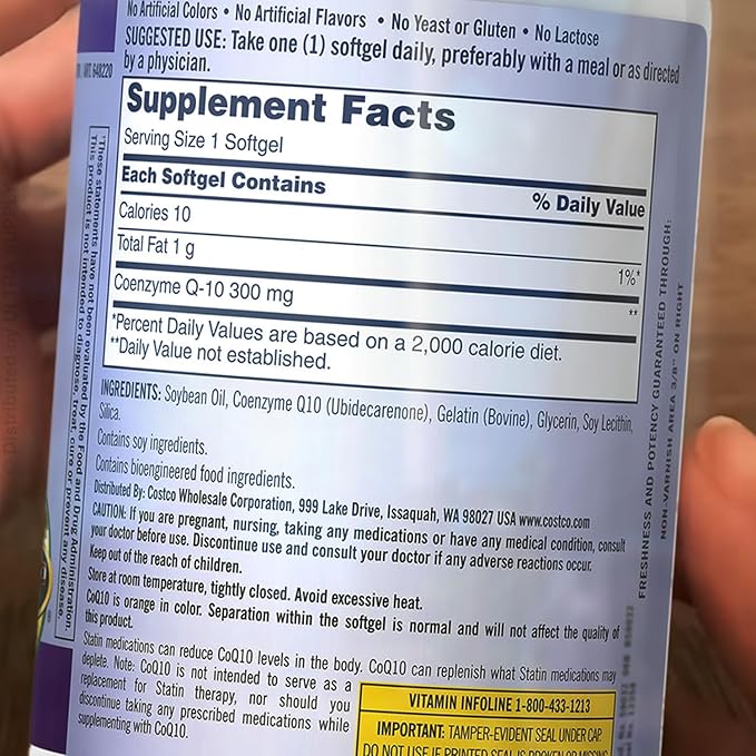 Kirk Lands Signatures CoQ10 300mg Softgels - 100 Count Extra Strength for Cellular Energy Non-GMO