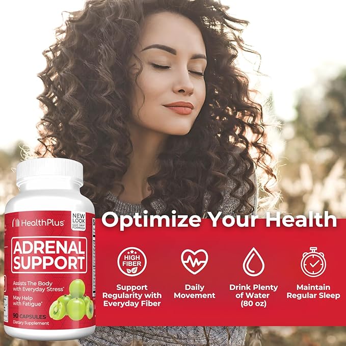 Health Plus Adrenal Cleanse Ashwagandha Capsules for Adrenal Function and Antioxidant Support and Stress Relief 90 Capsules