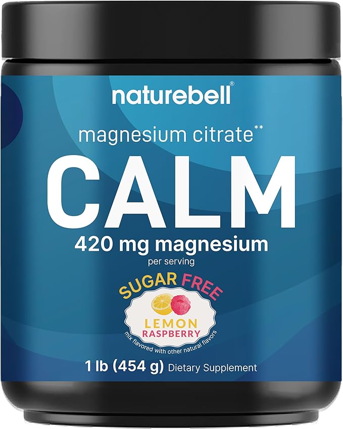 Calm Magnesium Powder 1lb | Drink Mix for Sleep Muscle Bone &amp Mood Support – Sugar Free Lemon Raspberry Flavor – Chelated Magnesium Citrate for High Absorption – Vegan Non-GMO