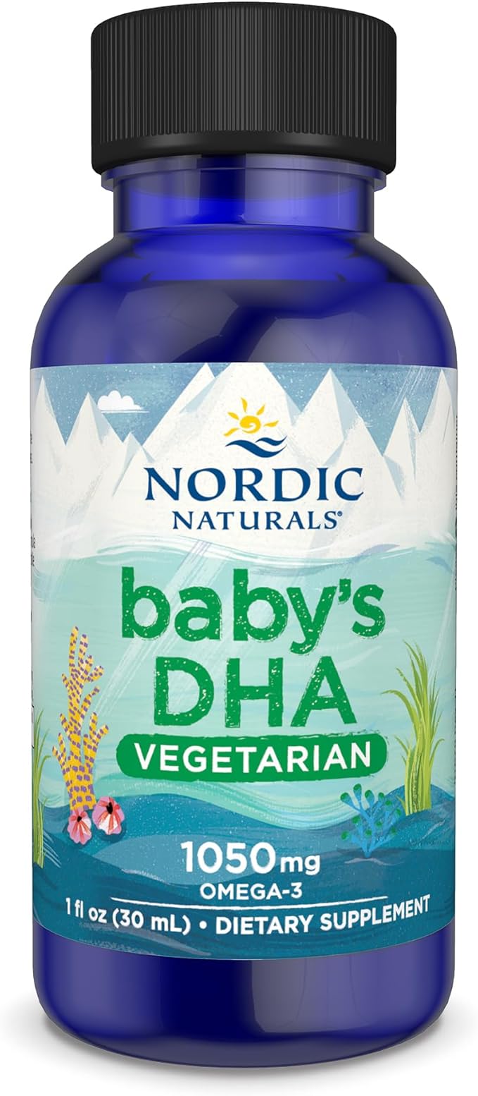 Nordic Naturals Baby’s DHA Vegetarian Unflavored - 1050 mg Plant-Based Omega-3-1 oz - Supports Brain &amp Vision Development in Babies - Non-GMO Vegan - 15 Servings