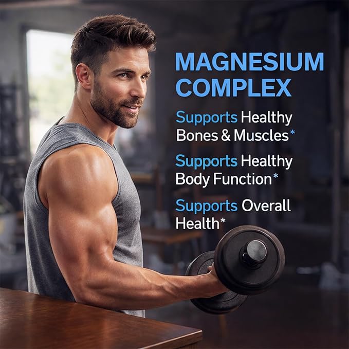 Magnesium Complex for Women &amp Men 1000mg — 7-in-1 Magnesium (Glycinate Citrate &amp Malate) for Sleep Support Stress Relief Muscle Recovery — Vegan 60 Capsules