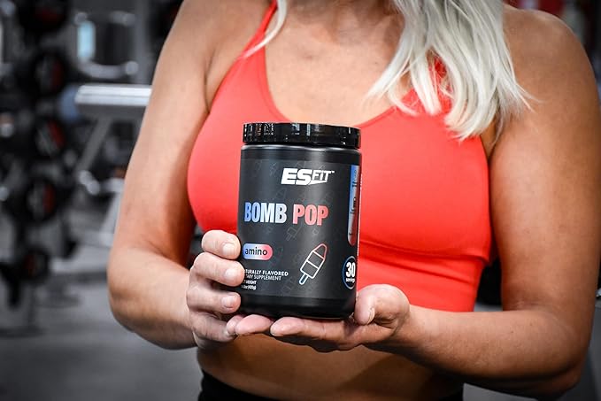 Amino Powder - Pre and Post Workout with Electrolytes - BCAA 2:1:1 Ratio Amino Acids Superior Taste Tested and Certified Bomb Pop 30 Servings