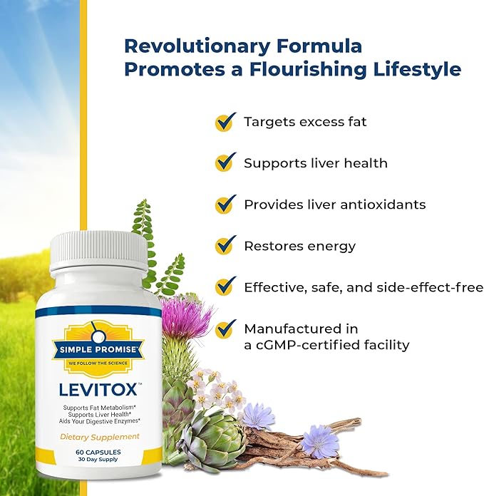 Simple Promise Heart &amp Liver Wellness Bundle – Supports Cardiovascular &amp Metabolic Health – CardioClear7 &amp Levitox for Heart Health Liver Support Circulation &amp Energy – 30 &amp 60 C