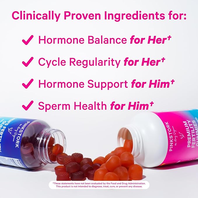 Pink Stork His and Hers Fertility Gummies Bundle - Fertility Support for Women and Fertility Support for Men