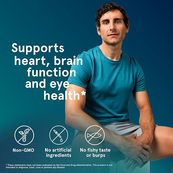 Puori Omega 3 Fish Oil Supplement - Ultra Pure &amp Burpless Wild Caught Fish Oil with 2000mg Omega 3 Fatty Acids1250mg EPA &amp 500mg DHA Supports Heart Brain &amp Eye Health - IFOS Certified -