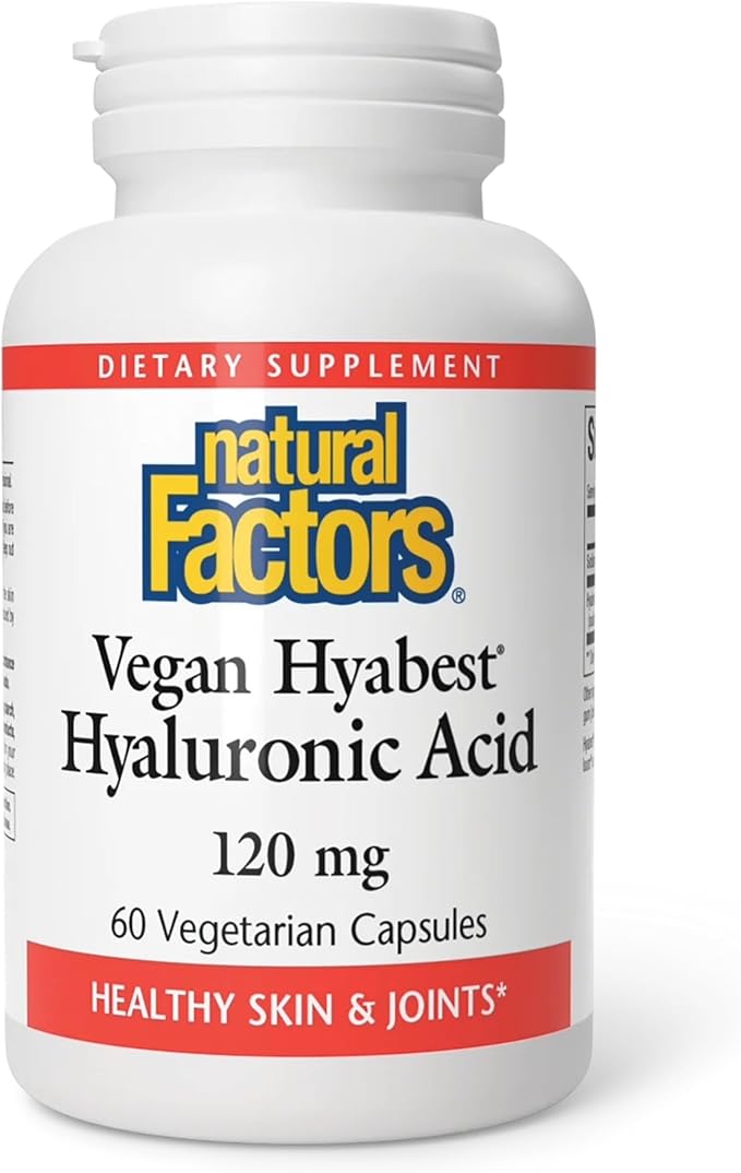 Natural Factors - Hyabest Hyaluronic Acid Supports Healthy Joints &amp Skin 60 Vegetarian Capsules
