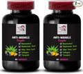 Alpha Lipoic Acid - Anti-Wrinkle Complex - Green Coffee Bean Aloe Vera Leaf Collagen Support Hydration Boost Lycopene L-Glutathione Grape Seed Turmeric Smooth Skin 2 Bottles 120 Capsules