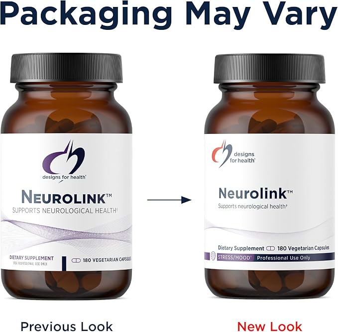 Designs for Health Neurolink - L-Tyrosine GABA 5-HTP Inositol + Taurine Supplement - Designed to Support Mood Neurological + Cognitive Health - Non-GMO (180 Capsules)