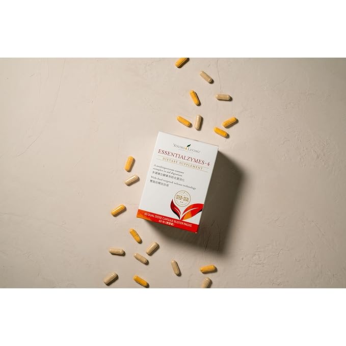 Young Living Essentialzymes-4 | 120 ct | Essential Oils Dietary Supplement | Time-Release Enzyme Capsules | Fiber &amp Protein Digestion | Nutrient Absorption Support