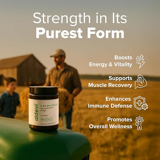 Bovine Colostrum Powder Grass-Fed &amp Pasture-Raised Made in USA cGMP High IgG Unflavored Mixes Easily Gut &amp Immune Support Third-Party Tested 2 Pack 30 Servings Each