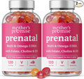 Prenatal Vitamin Gummies with DHA | Vegan Prenatal Vitamins for Women with Omega 3 Folate Choline &amp D3 Pregnancy Vitamins for Fetal Development | Gummy Multivitamin Supplement 120 Count (2-Pac