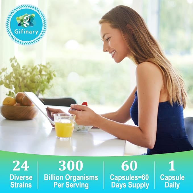 Probiotics for Women &amp Men - 300 Billion CFU 24 Strains Probiotics + 15 Organic Herbs Prebiotics for Digestive Gut Health Immune Constipation Diarrhea &amp Whole-Body Health - 2 Months Suppl