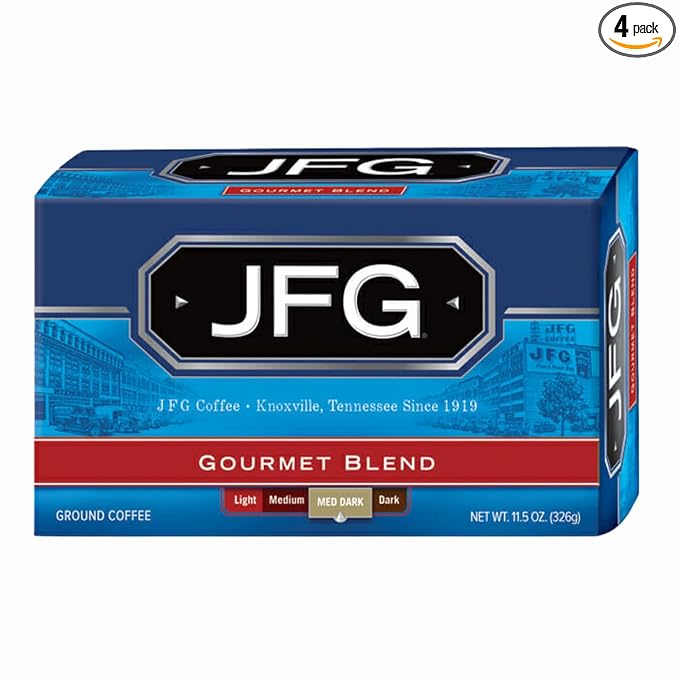JFG Gourmet Blend Medium-Dark Roast Ground Coffee 11.5oz Bag (Pack of 4)