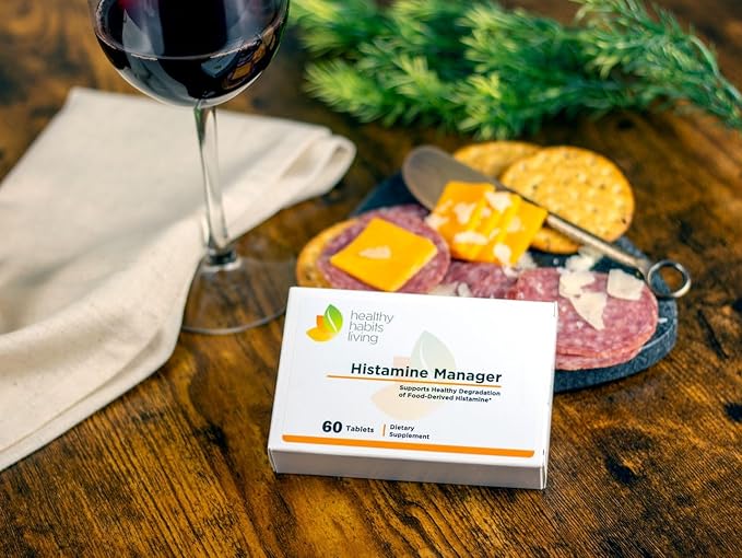 Histamine Manager – New and Improved Formula 20000 HDU of Diamine Oxidase DAO per tablet – Digestive Enzyme to Help Block and Manage Food-Derived Histamine Intolerance – 60 Tablets (1 Box)