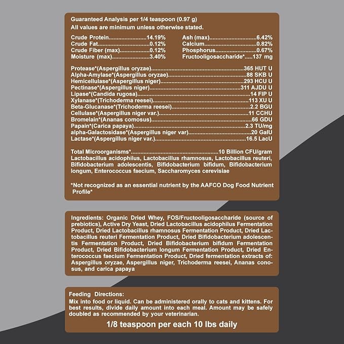 Probiotic Max - 10 Billion CFU per Gram - Prebiotics - 8 Live Beneficial Microorganisms Probiotics and 12 Digestive Enzymes in an Organic Whey Base 8oz