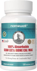 NANOWELL Sean Lee's iBone Cal Mag - Bone Health Calcium &amp Magnesium Supplement - 120 Vegetable Capsules 30 Day Supply