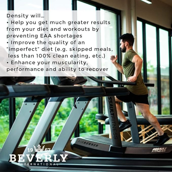 Beverly International Density 150 Tablets. Essential Amino Acids (EAAs). Boost Your Body's EAAs and Build Muscle Easier with Density. Complete and Balanced Formula. Unlock Your Vegan Potential