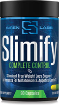 SLIMIFY Complete Control Stimulant-Free Weight Loss Supplement - Supports Metabolism Appetite Control &amp Energy Boosting Appetite Suppressant Belly Fat Burner - 60 Capsules