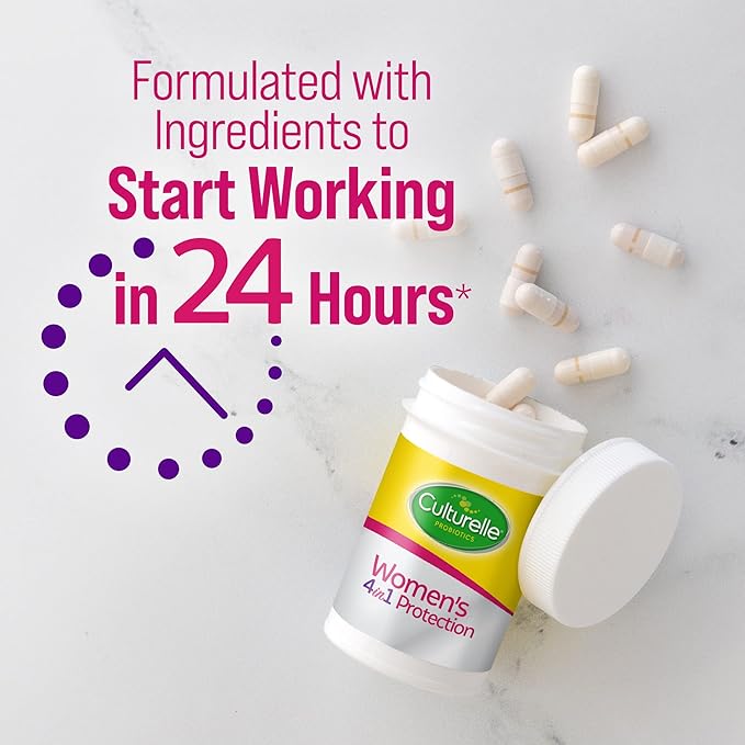 Culturelle Women's and Kids Daily Probiotics - Digestive Immune Health - 30 Count Capsules and 30 Single Packets