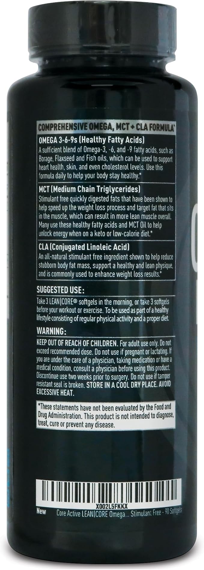 Lean Omega MCT + CLA - Stimulant Free Health Formula Lean Muscle &amp Toned Physique Omega 3-6-9 Fatty Acids - Flaxseed Fish Oil- Coconut Oil- Keto Friendly 30 Day Supply (90 Softgels)