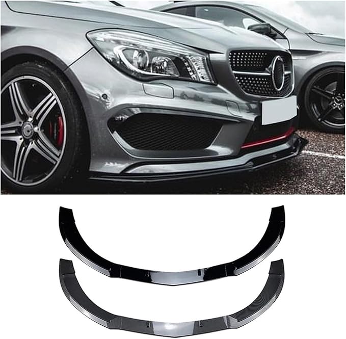 Car Front Bumper Lip Compatible for Mercedes Benz CLA Class C117 CLA200 260 CLA45 AMG 2013-2015 Spoiler Splitter Body Kits Diffuser(Color:Gloss Black)