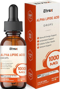 Alpha Lipoic Acid Liquid Drops 1000mg ALA Supplement for Nerve and Antioxidant Support with Biotin Natural Orange Flavor 2FL OZ