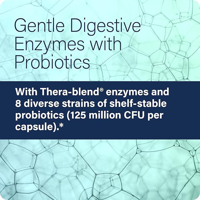Enzyme Science - Complete Digestion Full Support for Digestive Health and Help Reducing Gas Bloating Indigestion and Irregularity with 125 Billion CFU Probiotics Vegetarian 90 Capsules