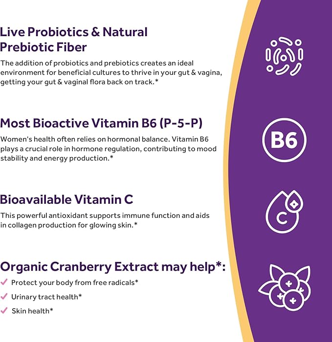 Doctor's Recipes Women’s Care Bundle 100 Billion CFU Probiotics Vitamin B6 P5P Digestion Vaginal Urinary &amp Immune Shelf Stable Bundle &amp Save