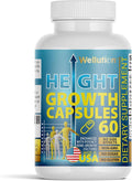 WELLUTION Bone Strength &amp Growth Support for Kids &amp Teens – Calcium Collagen Vitamin D3 &amp Herbal Blend – 60 Capsules Non-GMO Gluten-Free Made in USA