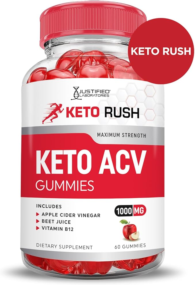 Justified Laboratories (3 Pack Keto Rush Keto ACV Apple Cider Vinegar Boost Formulated with Pomegranate Beet Juice Powder B12 Vegan Non GMO 180 Gummies