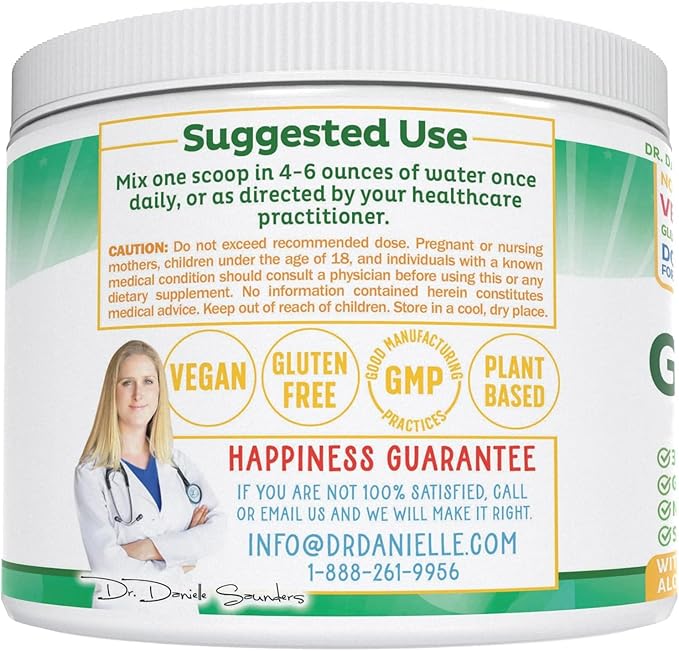 Leaky Gut Support Powder | L-Glutamine Gut Lining Digestive Drink Mix | Gluten-Free Doctor Crafted Botanical Formula | Gut Assist by Dr. Danielle
