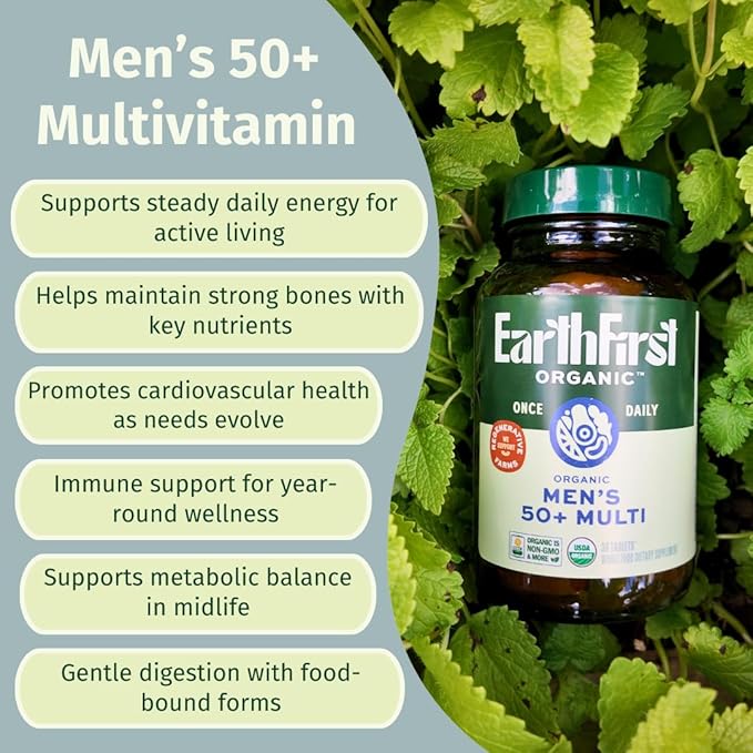 Once Daily Multi for Men 50+ 19 Vitamins from Herbs &amp Superfoods Supports Prostate Health Energy Levels and Strong Bones 30 Count