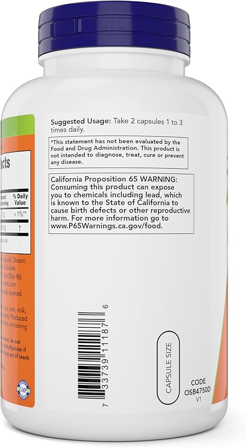 Now Slippery Elm 400 mg 300 Vegetarian Capsules