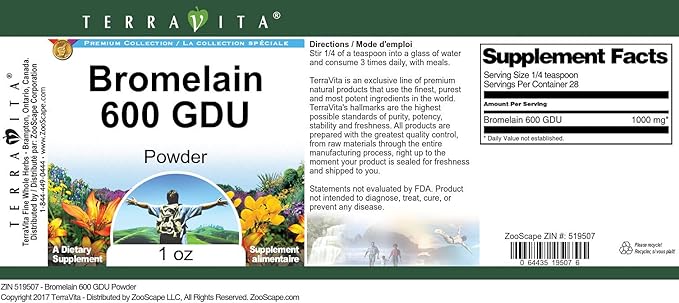 Bromelain 600 GDU Powder (1 oz ZIN: 519507)