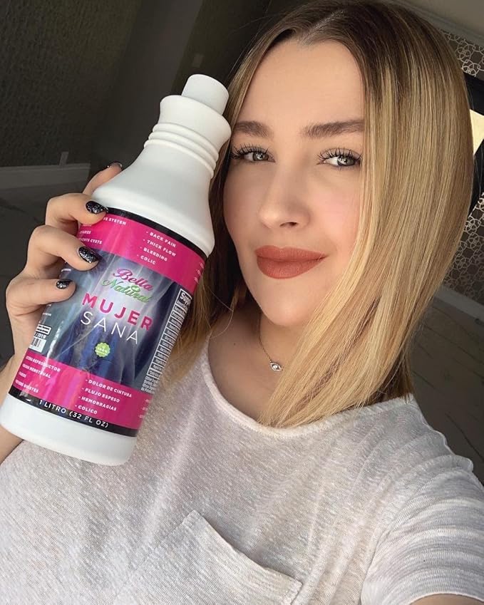 Bella All Natural Mujer Sana Healthy Woman Hormonal imbalance PCOS Period Cramps - 1 Liter