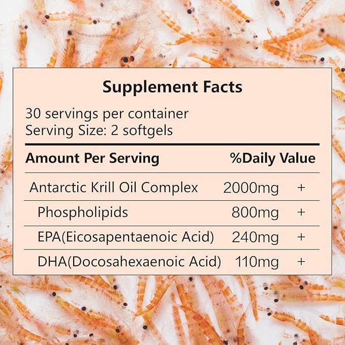 Antarctic Krill Oil 2000mg Capsules Krill Oil Supplement 60pcs